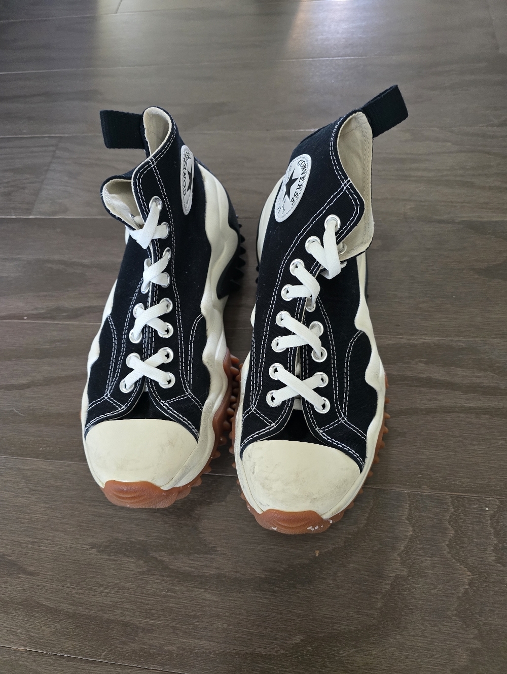 Converse Womens Black and White High-Top Chunky Sole Sneakers